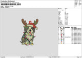 Dog Xmas 1212 Embroidery File 6 sizes