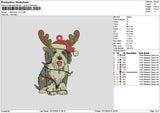 Dog Xmas 1212 Embroidery File 6 sizes