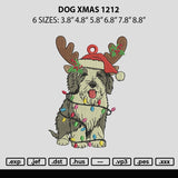 Dog Xmas 1212 Embroidery File 6 sizes
