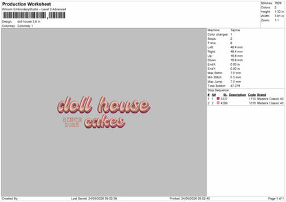 doll house Embroidery Machine Design File