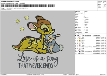 Deer Quotes Embroidery File 6 sizes