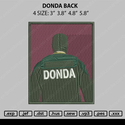 Donda Beck Embroidery File 4 size