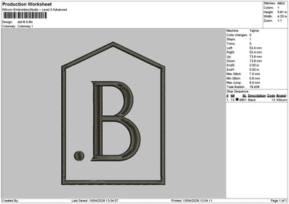B Design 1004 Embroidery File 6 sizes