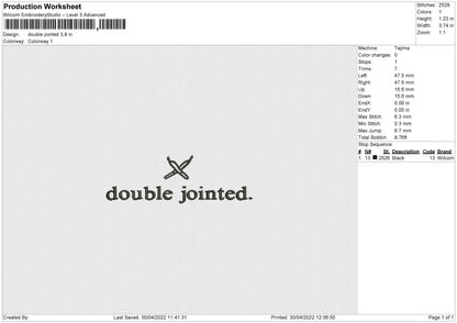 Double Jointed Embroidery File 4 size