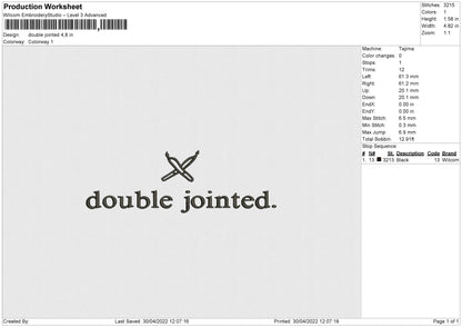 Double Jointed Embroidery File 4 size