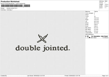 Double Jointed Embroidery File 4 size