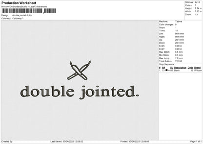 Double Jointed Embroidery File 4 size