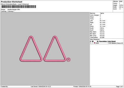 Double Triangle Embroidery File 6 sizes