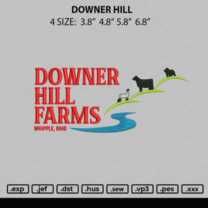 Downer Hill Embroidery File 4 size