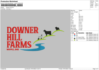 Downer Hill Embroidery File 4 size