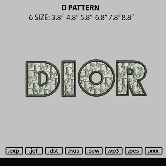 D Pattern Embroidery File 6 sizes