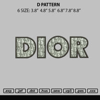 D Pattern Embroidery File 6 sizes