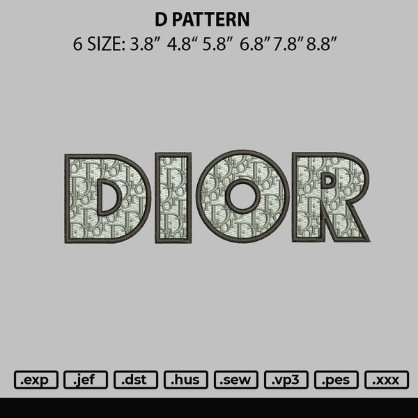 D Pattern Embroidery File 6 sizes