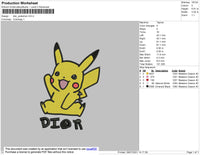 D Pokemon Embroidery File 4 size