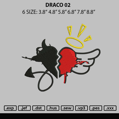 Draco 02 Embroidery File 6 sizes