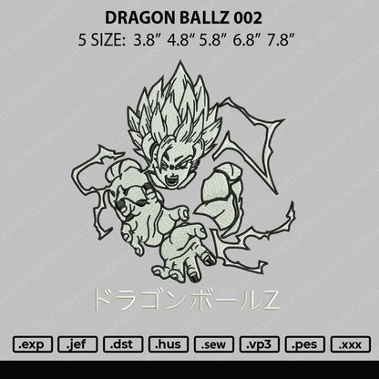 Dragon Ballz 002 Embroidery File 4 size