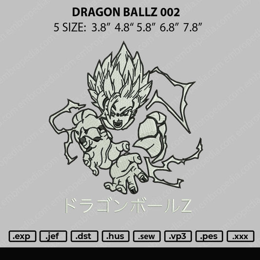 Dragon Ballz 002 Embroidery File 4 size