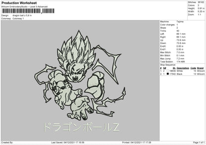 Dragon Ballz 002 Embroidery File 4 size