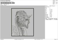 Dragon Sketch Embroidery File 6 sizes