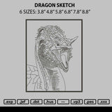 Dragon Sketch Embroidery File 6 sizes