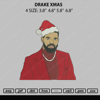 Drake Xmas Embroidery File 4 size