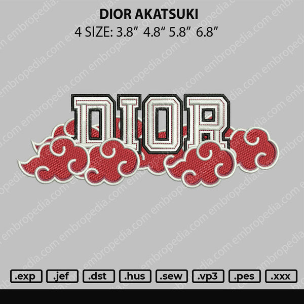 D1or Akatsuki Embroidery File 4 size