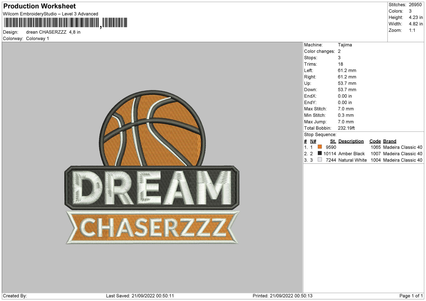 Dream Chaserzzz Embroidery File 5 sizes