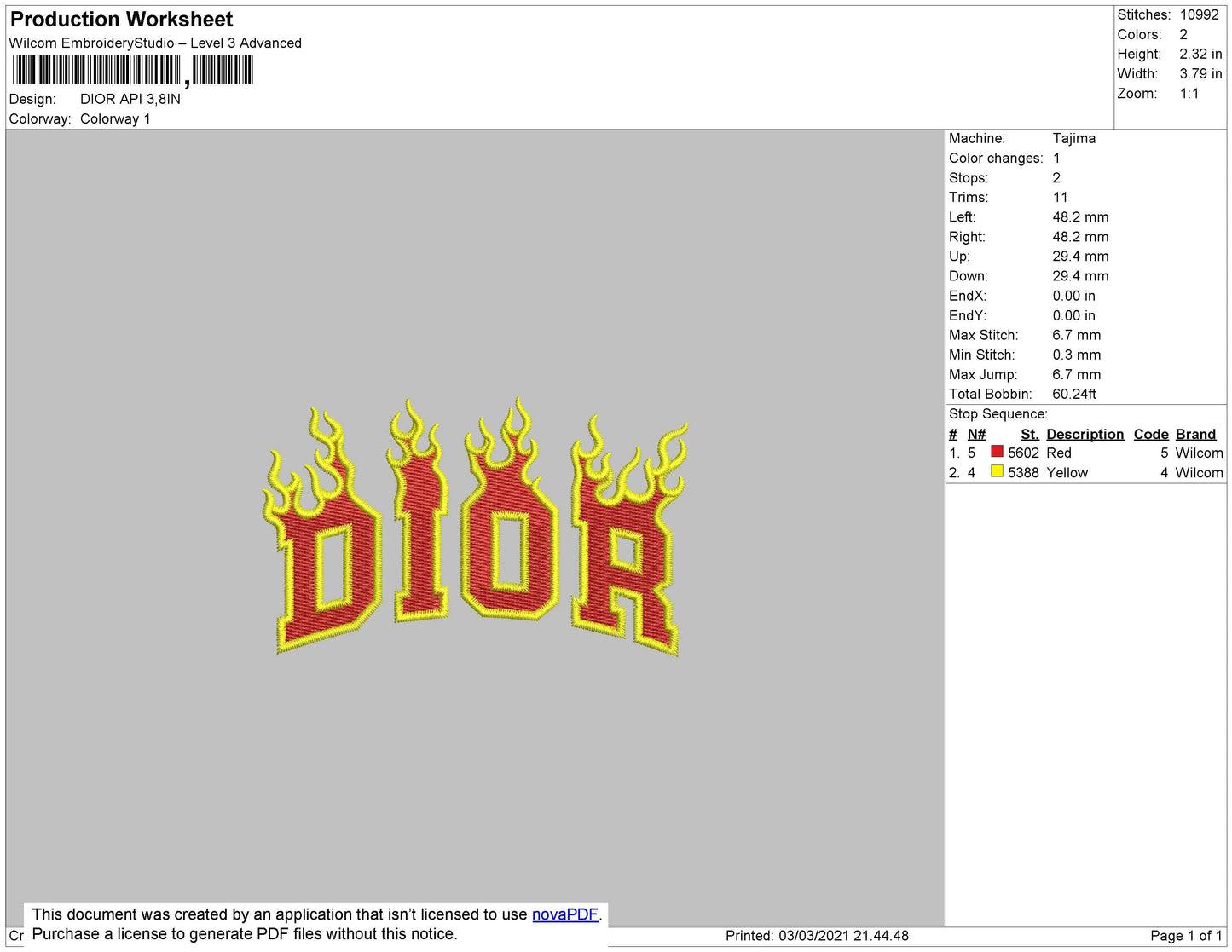 D1or Flames Embroidery File 4 size