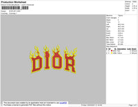 D1or Flames Embroidery File 4 size
