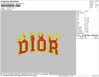 D1or Flames Embroidery File 4 size