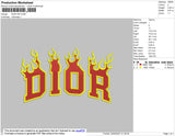 D1or Flames Embroidery File 4 size