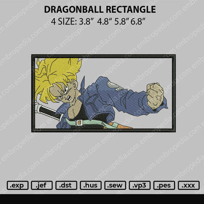 Dragonball Rectangle Embroidery File 4 size