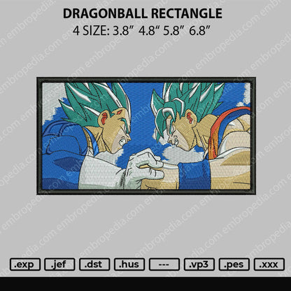 Dragonball Rectangle Embroidery File 4 size