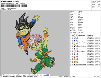 Dragon Ballz 002 Embroidery File 4 size