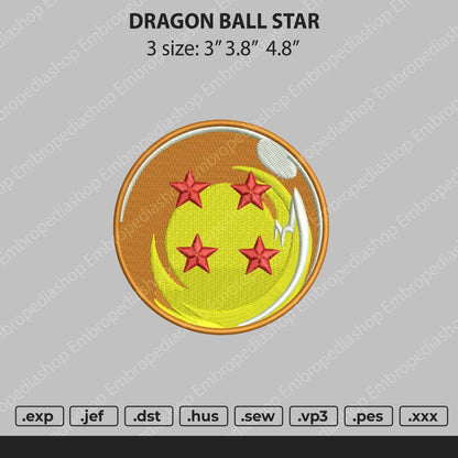 Dragonball Stars Embroidery File 3 size