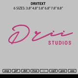 Driitext Embroidery File 6 sizes