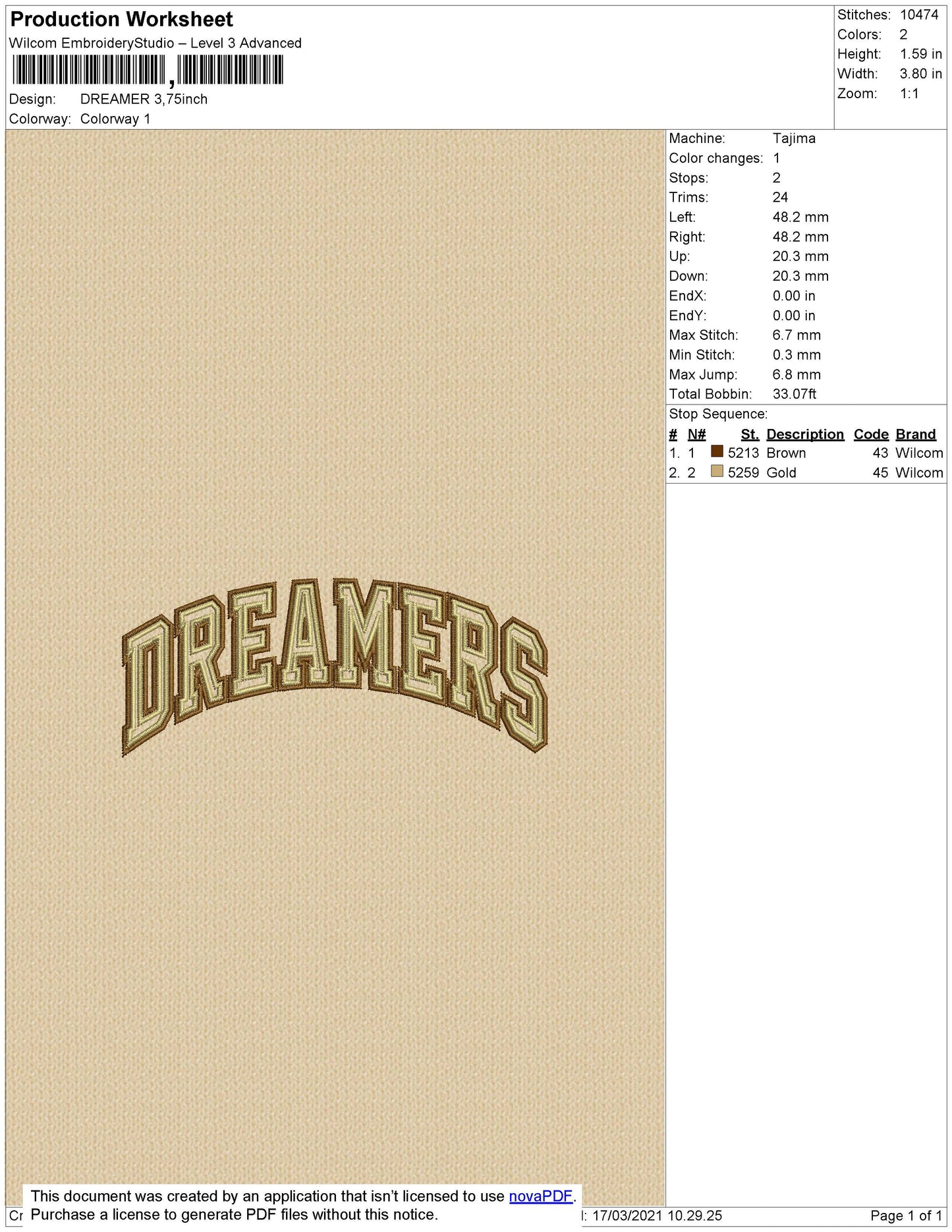 Dreamers Text Embroidery File 4 size