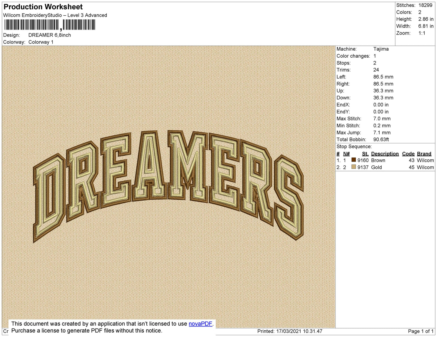 Dreamers Text Embroidery File 4 size