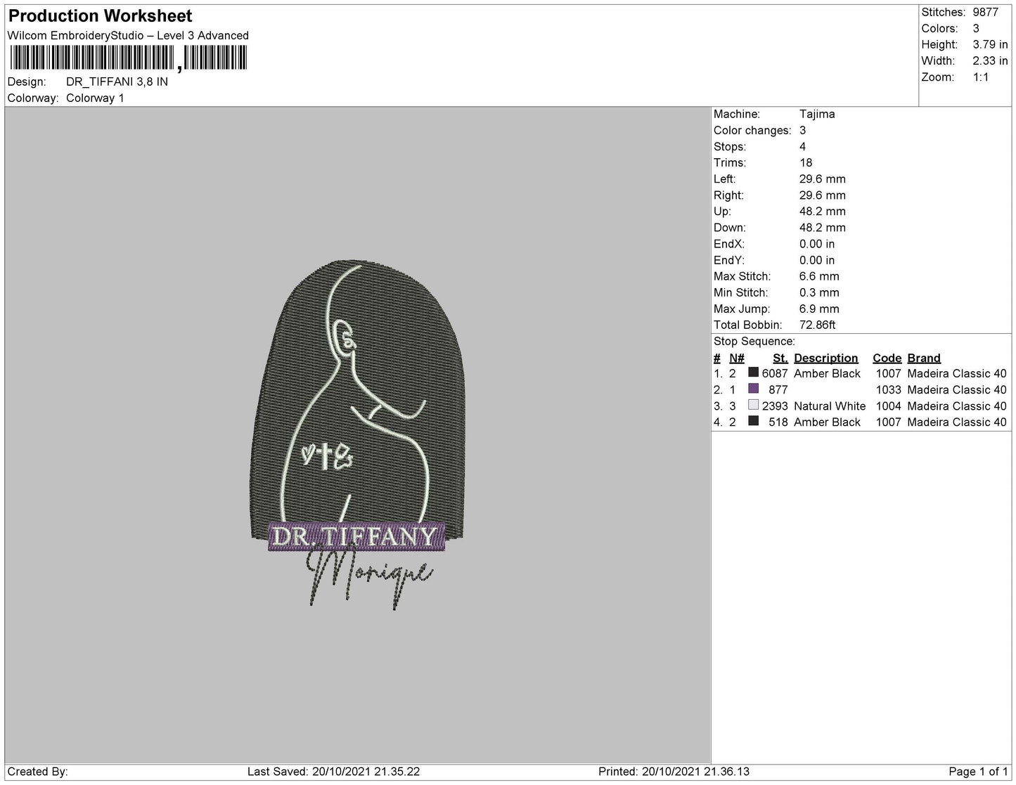 DR Tiffany Embroidery File 4 size