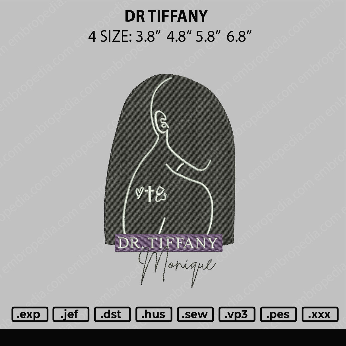 DR Tiffany Embroidery File 4 size