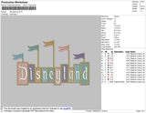 Disneyland Embroidery File 5 size