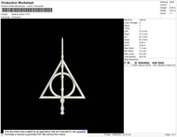 Deathly Hallow Embroidery File 4 size