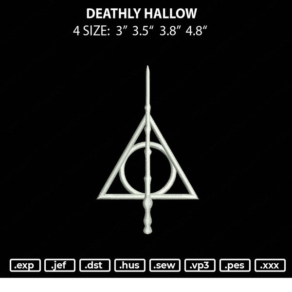 Deathly Hallow Embroidery File 4 size