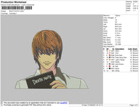 Death Note Embroidery File 4 size