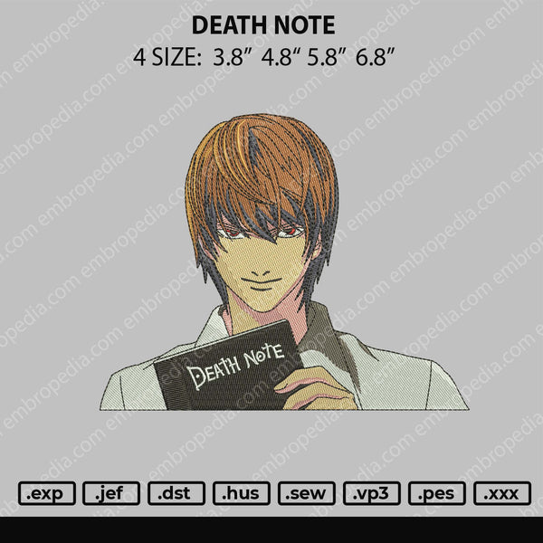 Death Note Embroidery File 4 size