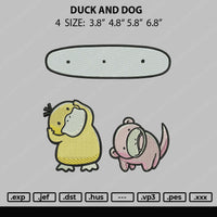 Duck And Dog Embroidery File 4 size