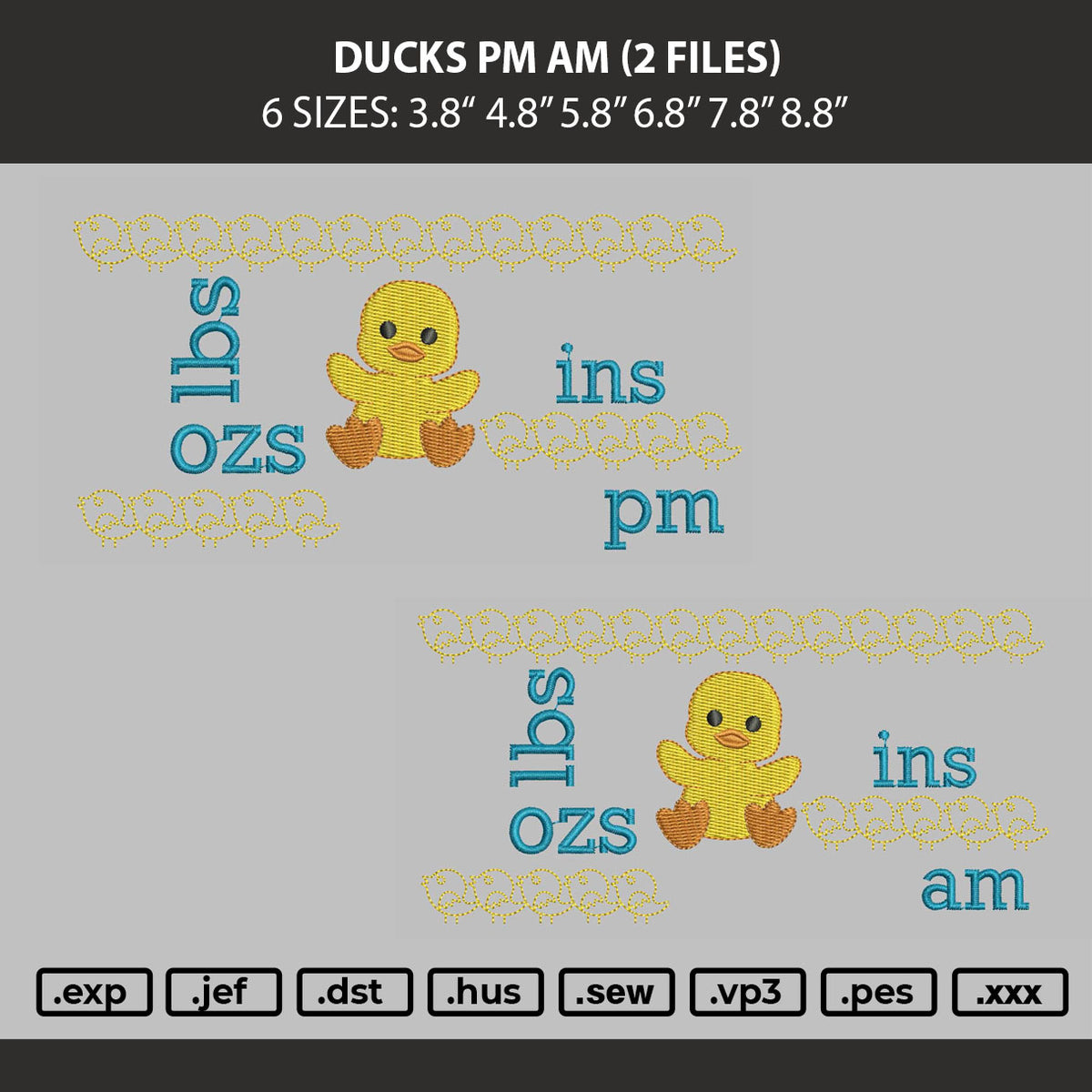 Ducks Pm Am Embroidery Machine 2 Files