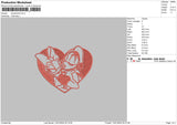 Ducks Heart Embroidery File 6 sizes