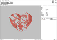 Ducks Heart Embroidery File 6 sizes