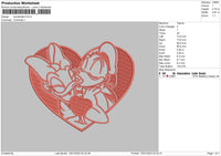 Ducks Heart Embroidery File 6 sizes